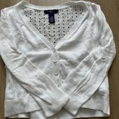 GapKids ホワイト Vネックカーディガン 110