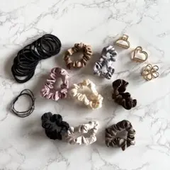 ✨新品未使用✨ミニヘアクリップ　ヘアクリップ　シュシュ　ヘアゴム　セット