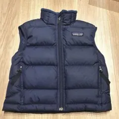 patagonia ネイビー キッズ用ダウンベスト XXS