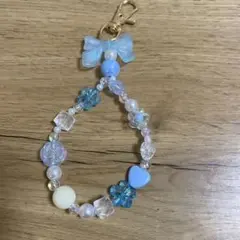 ハンドメイド ビーズチャーム 青系