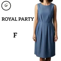 美品　ロイヤルパーティー　ノースリーブワンピースF　ネイビー　大きいサイズ　夏