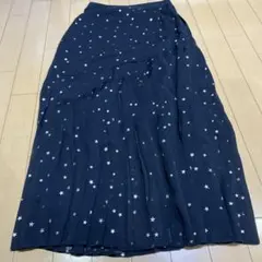 値下げ⭐︎LOWRYS FARM⭐︎星柄切り替えロングプリーツスカート