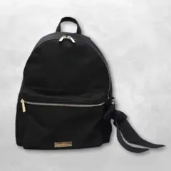 メゾンドフルール 撥水加工リボンラウンドリュック ビッグリボン ブラック