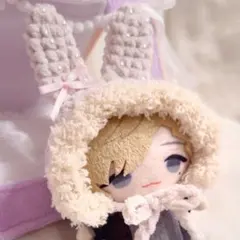 ぬい服 10cmぬい うさ耳 ボンネット にじぱぺっと ラメ ファー もこもこのサムネイル