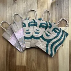 スタバ　ショッパー　紙袋　さくら2枚×ノーマル3枚セット　計5枚