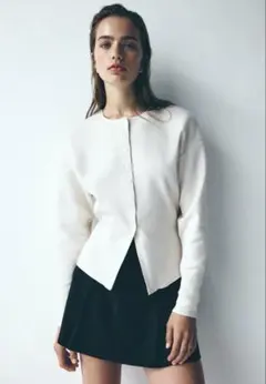 H&M テクスチャードニットカーディガン