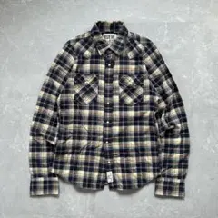 90s RUEHL No.925 長袖ウエスタンシャツ チェック 古着 短丈 L