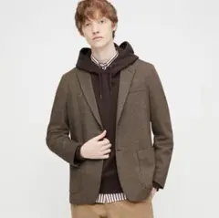 美品 ユニクロ コンフォートジャケット（チドリ） ダークブラウン M