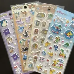 【4枚セット】　ポケモン　マシュマロシール　ぷくぷくシール　海外正規品