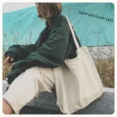 キャンパス トートバック 肩掛け 便利 バック　ホワイト 男女兼用 通勤 通学