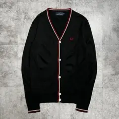 フレッドペリー カーディガン ブラック M 刺繍 Fred Perry