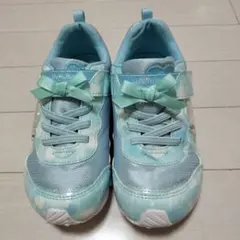 19cm moonstar Luv Rush 水色リボンスニーカー