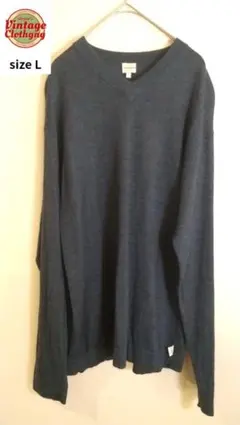 Calvin Klein Jeans Vネックニット メンズL ダークブルーのサムネイル