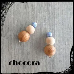 yo--3⭐︎様専用★ チェコ × ウッドビーズ 3段ピアス 片側のみ