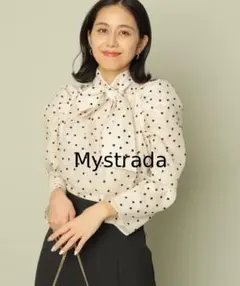 【美品】Mystrada シアーパフスリーブブラウス ボウタイのサムネイル