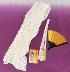 108 冠婚葬祭におすすめ　帯揚げ、帯締め、金銀扇子セット　亀房付き