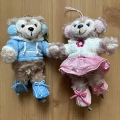 ダッフィー&シェリーメイぬいぐるみストラップ2体セット(スケートウェア)