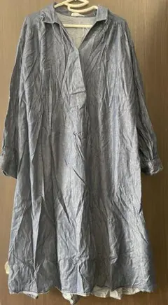 a.i.r. デニム調 シャツワンピース Lサイズ マタニティ 授乳ワンピース