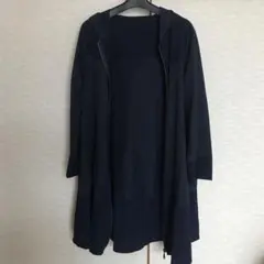 レディース　春物薄手コート　ファスナー付き　フード