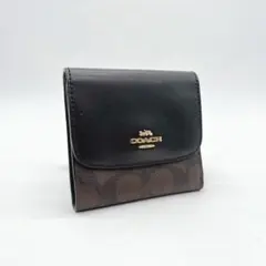 COACH ブラック コンパクトウォレット 折り財布 9097 - メルカリ