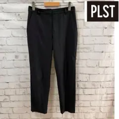 【美品】PLST プラステ テーパードL ブラック ストレッチ イージーパンツ