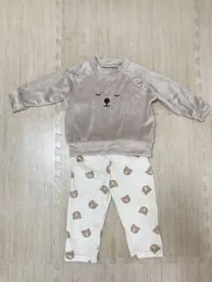 パジャマ上下セット フリース クマ柄