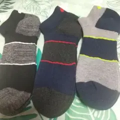 アシックス メンズソックス 底パイル あたたか 24～26cm 3足㊿