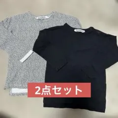 mingo 黒色とドットのトップス 2点セット