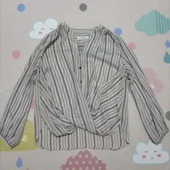 BACK NUMBER ストライプ柄 五分袖シャツ Mサイズ