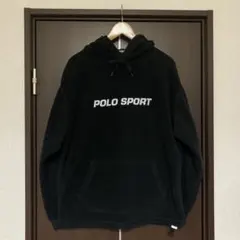 90s vintage POLO SPORT フリースパーカー 黒 M 美品
