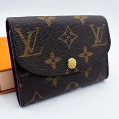 【極美品】ルイヴィトン ポルトモネロザリ モノグラム 折り財布 フューシャ