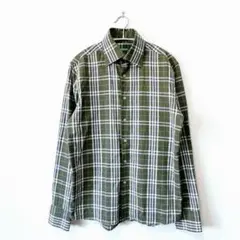 【BENETTON / ベネトン】秋服 シャツ チェック柄 グリーン カジュアル