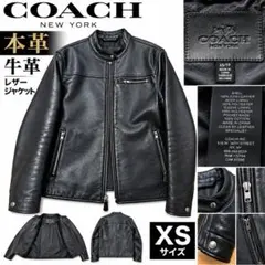 COACH レザー シングルライダース ジャケット ブラック S - メルカリ