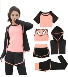 スポーツウェア レディース ヨガウェア トレーニングウェア５点セット[18]