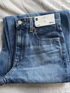 新品タグ付き ジーユーGU バレルレッグジーンズ(丈標準) S 65 BLUE