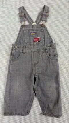 オシュコシュビゴッシュ チェック柄オーバーオール 80