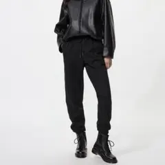 ユニクロ UNIQLO ヒートテックボアスウェットパンツ 丈長め BLACK 黒