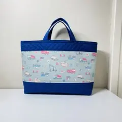 【お名前刺繍サービス】はたらくくるま柄★レッスンバッグ