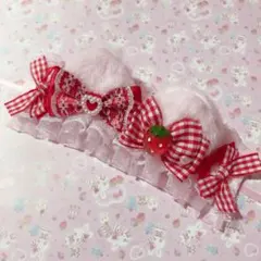 ぬい服 ぬい ヘッドドレス パフェ いちご 10cm 水色 うさぎ