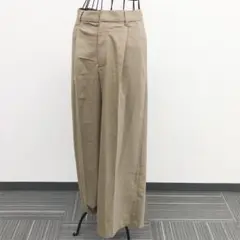 アーヴェヴェ ワイドパンツ L ベージュ ウエストゴム シンプル オフィス 春秋