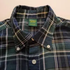 ユニクロ　Original Wash チェック柄 半袖ボタンダウンシャツ 　Lのサムネイル