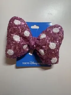 ミニーちゃんリボン　ヘアゴムピンク