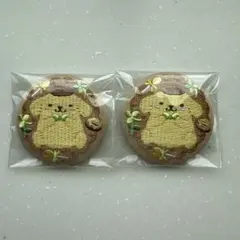 サンリオキャラクターズ　刺繍缶バッチ　ポムポムプリン　2個