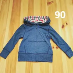 ベビー服　トップス・ パーカー　ネイビー　90