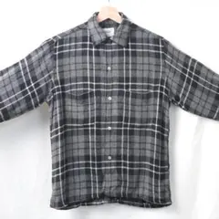 50s60s ビンテージ タウンクラフト レーヨン モヘア シャツ 黒灰白