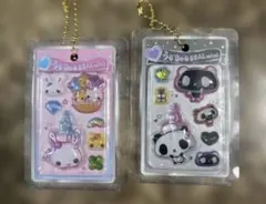 シール miniキーホルダー　モノトーンパンダ　ふわらび　ハッピーマーチ　３種のサムネイル