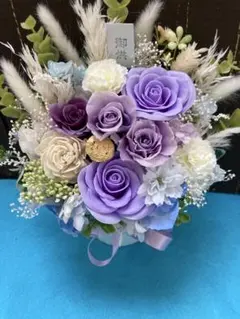 プリザーブドフラワー仏花 お供えの花 花器付一基 クチナシ お盆 法要