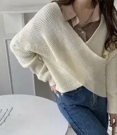 期間限定値下げ❗️新品★emi+★リブクロスニットプルオーバー★