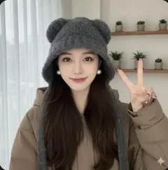 大特価！ニット帽 アクセントリボン付き ビーニー 最終価格！