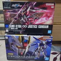 HG インフィニットジャスティス & RG フリーダムガンダム